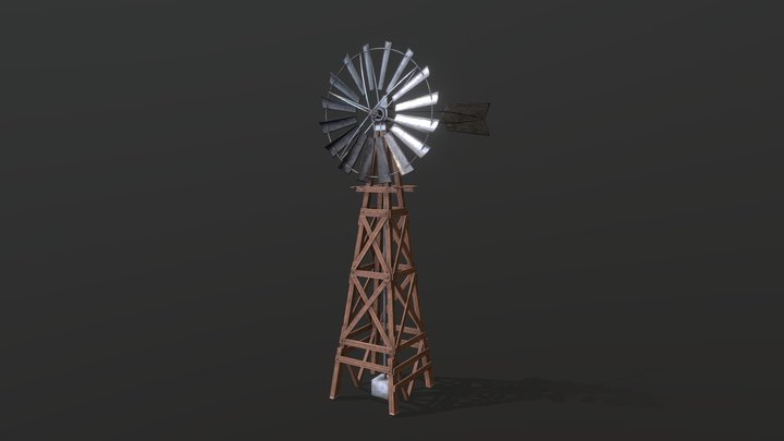 Wind Mill Animation || Game Ready Model 3D Model