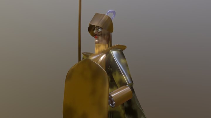 WoodenBot Knight 3D Model
