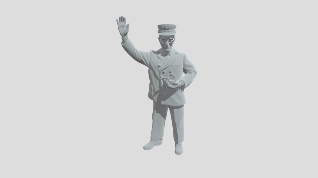 Train Officer Waving