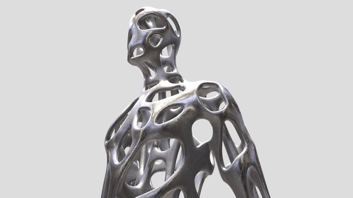 Lattice structured man figurine 3D Model