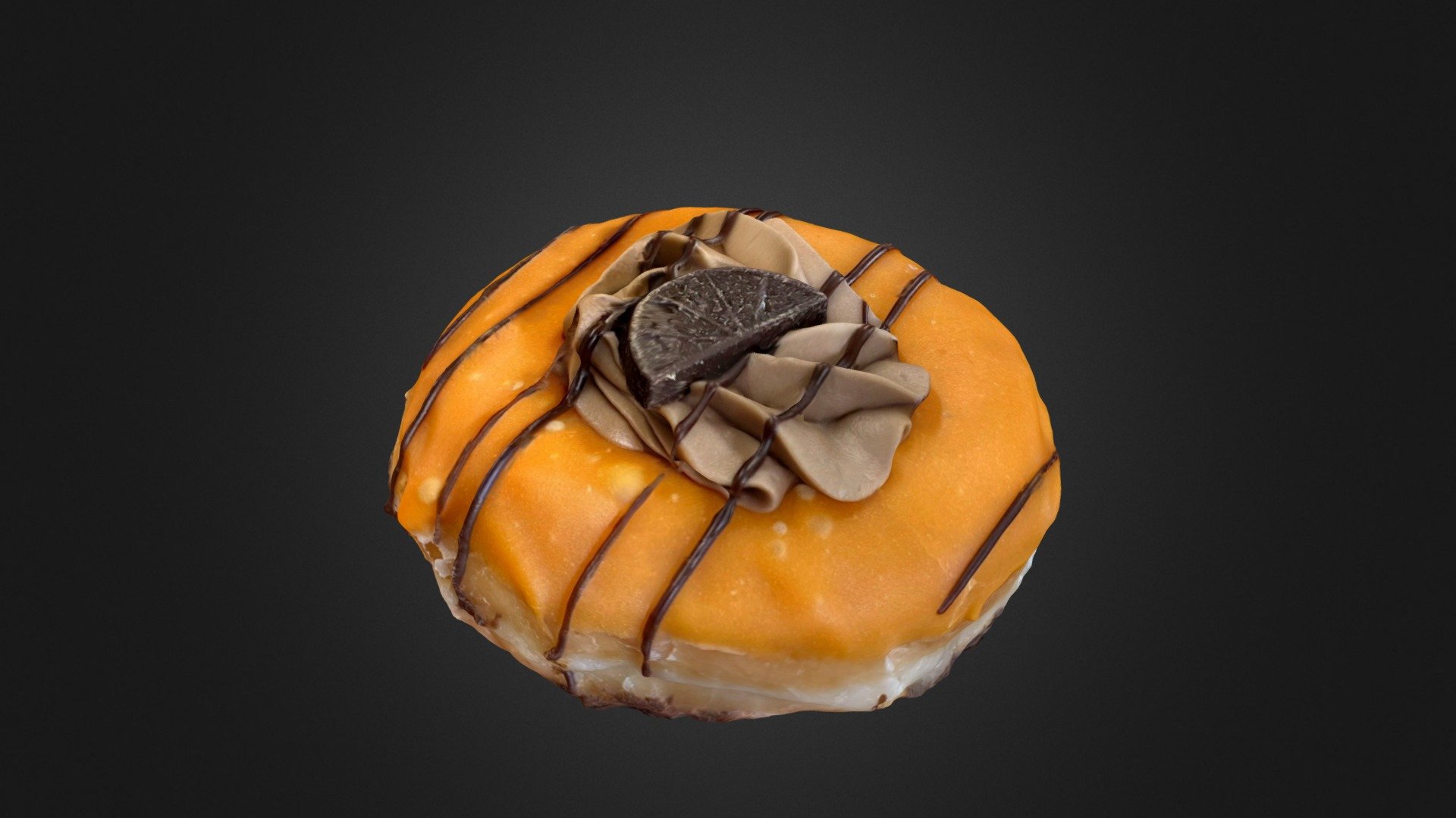 Chocolate Orange Doughnut (icing frosting) - 3D model by RescueFit VLE ...