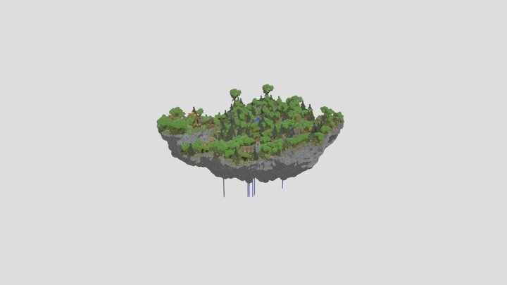 Minecraft Medieval Floating City 3D Model
