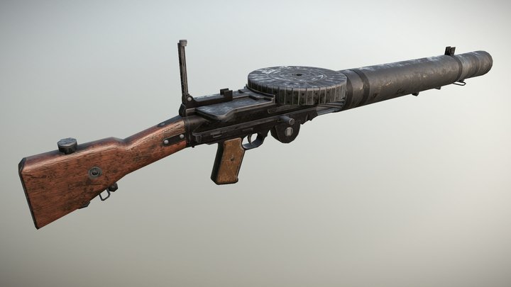 Lewis automatic machine gun 3D Model