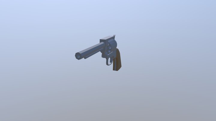 Low Poly Revolver 3D Model