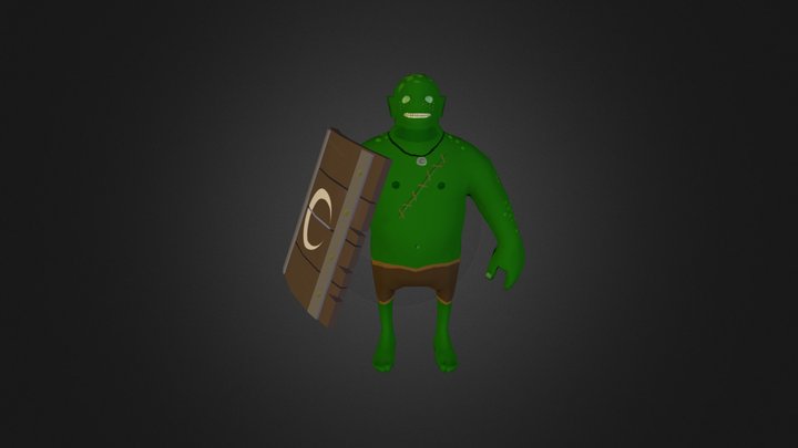 Goblin with shield 3D Model