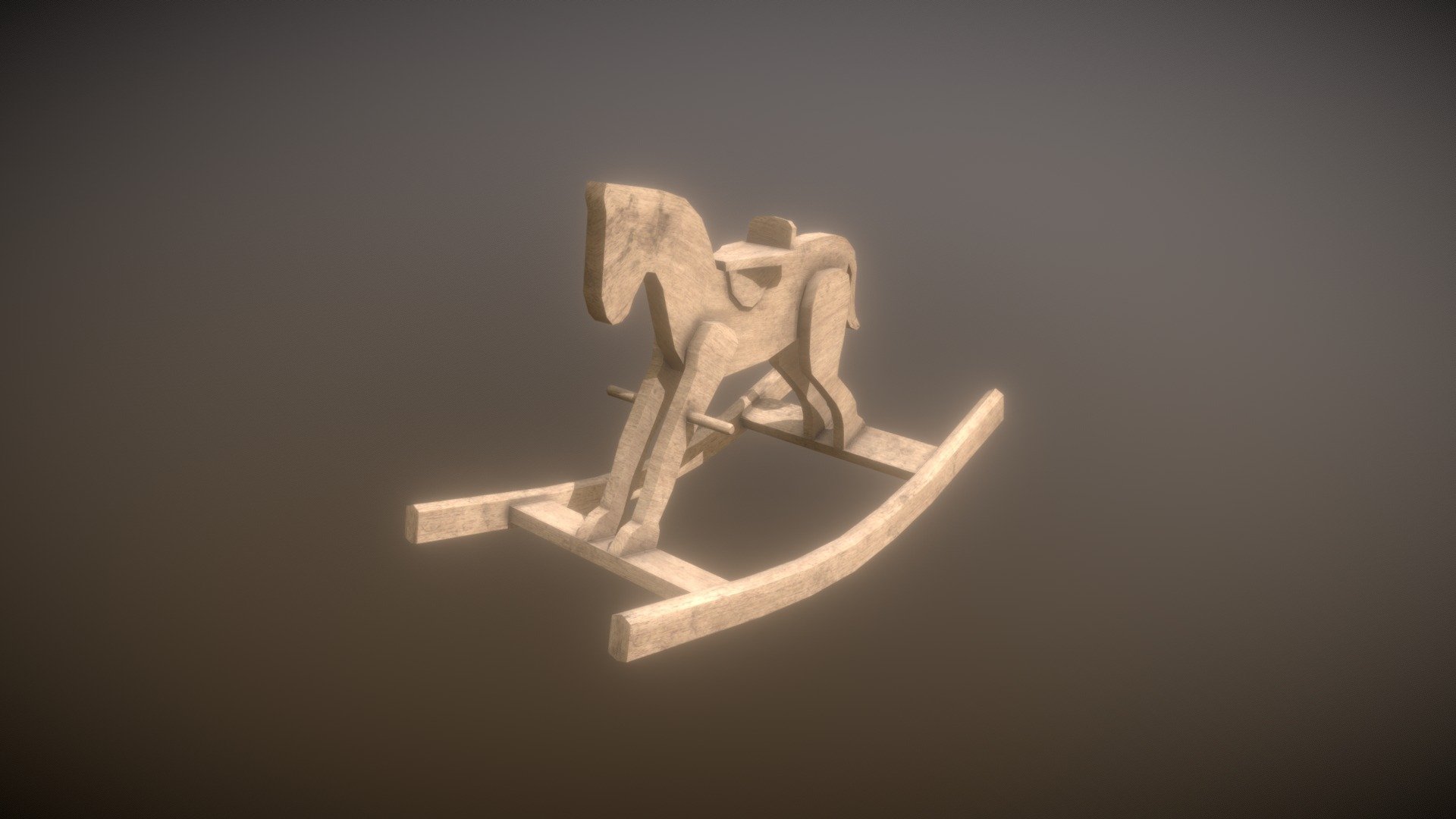 Low Poly Rocking Horse Natural Wood PBR VR AR - Buy Royalty Free 3D ...