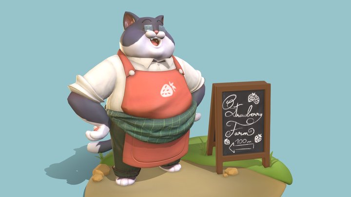 Strawberry Farmer 3D Model