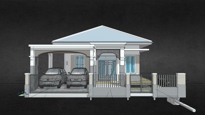 3D_ Khun Benz House_V4_ Elevation_2 3D Model