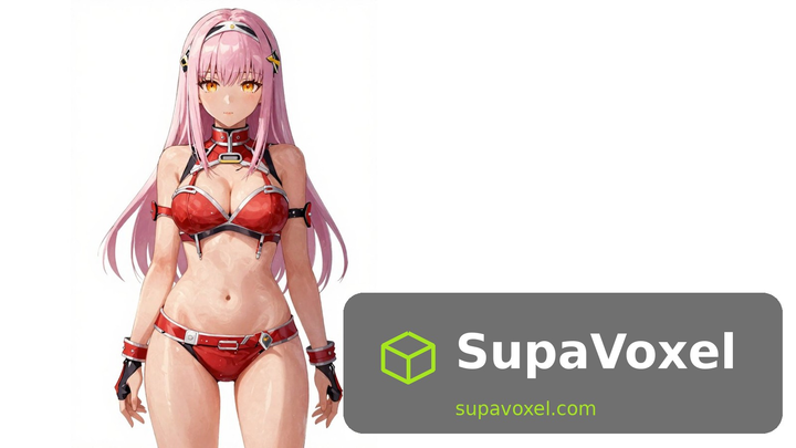 Pink-Haired Anime Girl - Image to STL SupaVoxel
