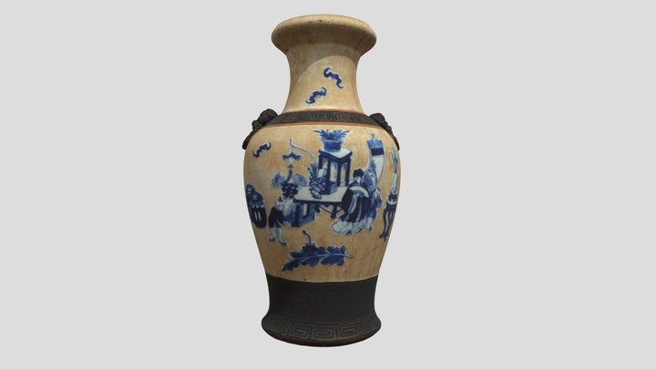 Chinese Porcelain Crackle Vase 3D Model
