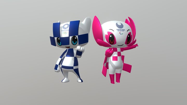 Miraitowa and Someity (Pose) 3D Model