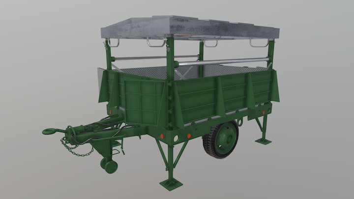 Military Kitchen Trailer 3D Model