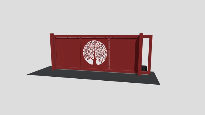 Portail coulissant Arbre de vie 3D Model