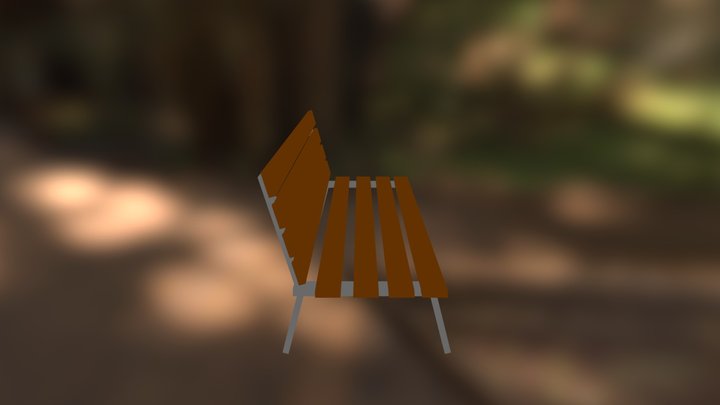 Low Poly Park Bench 3D Model