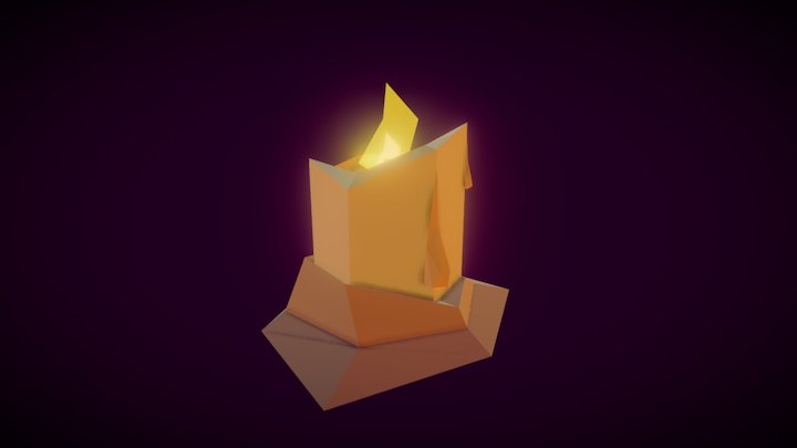 Low Poly Candle 3D Model