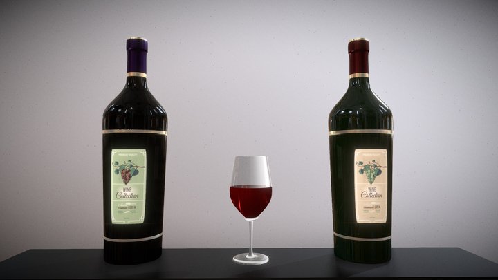 Wine Bottle 3D Model