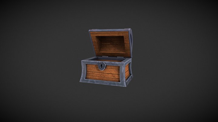 Hand painted Treasure Chest 3D Model