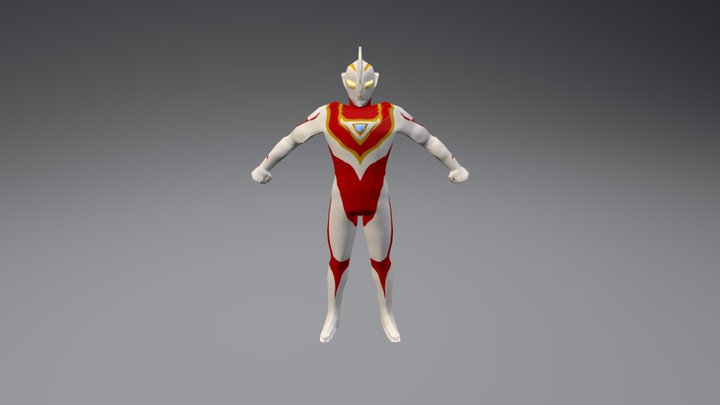 Ultraman Gaia low poly 3D Model