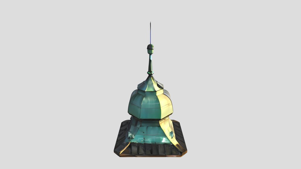 Green domed tower top
