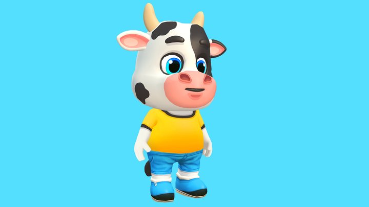 Cow Bull Oxen Animated Rigged 3D Model