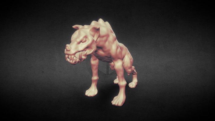 Draft: Wild hyena werewolf, living in the desert 3D Model