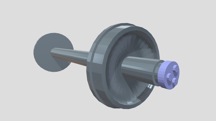 Low-Poly Rail Wheel 3D Model
