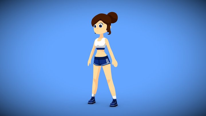 Stylized Sporty Girl Character 3D Model