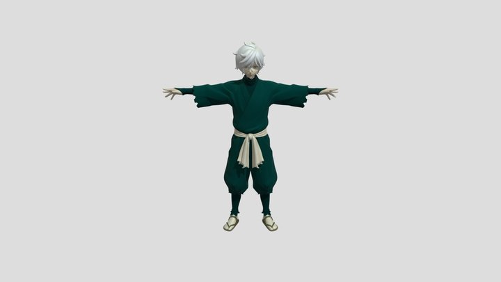 Emerald Monk in T Pose 3D Model