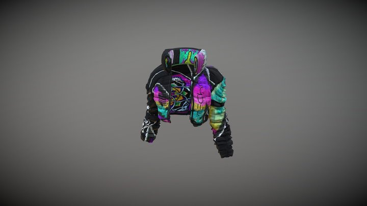 DEDPUNK WINTER MOTO JACKET 3D Model