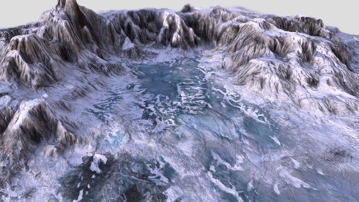 Icy Terrain Export 3D Model