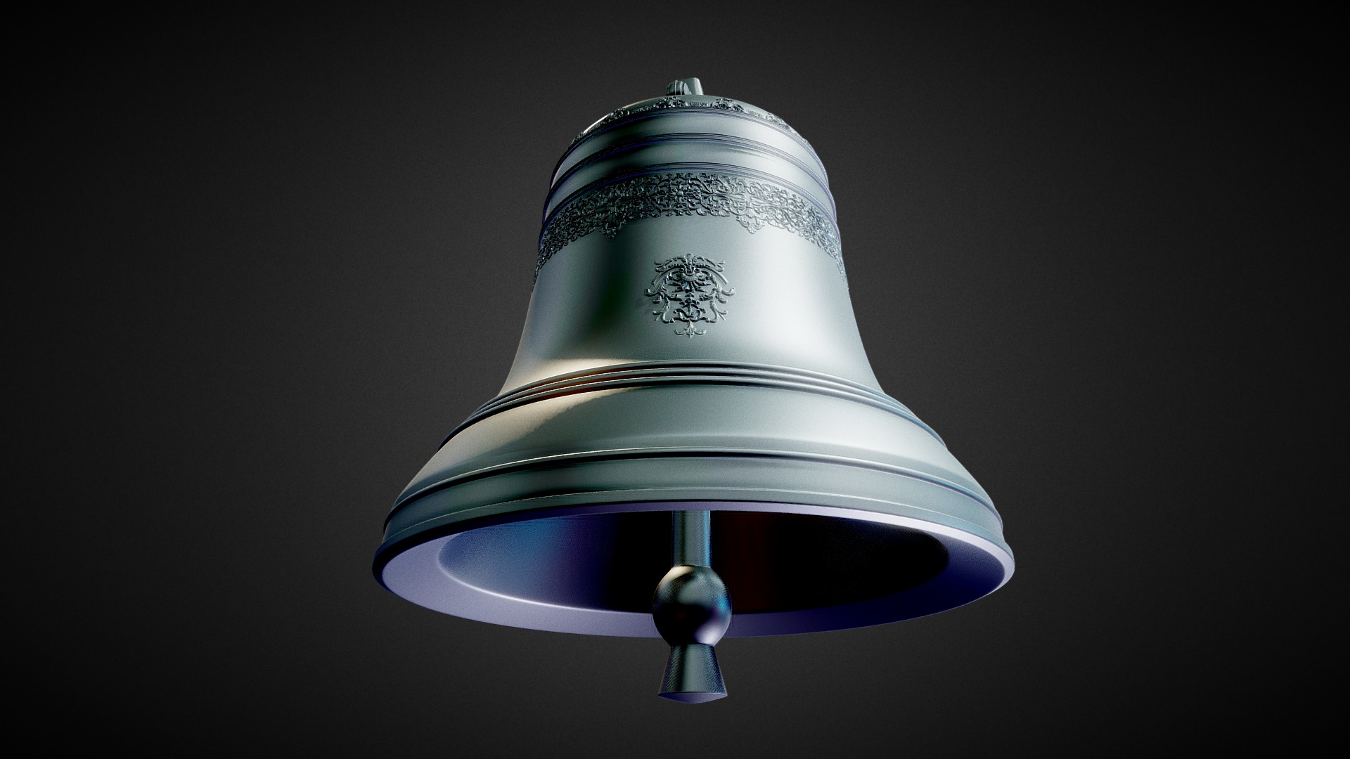 3D model 3D Decorative Bell – High Poly - This is a 3D model of the 3D Decorative Bell - High Poly. The 3D model is about a glass with a blue liquid.