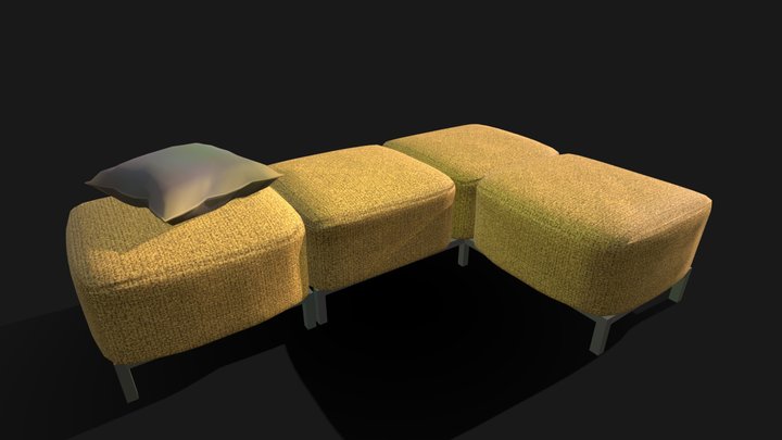 Modular Fabric L-Sofa - Modüler Modern L Koltuk