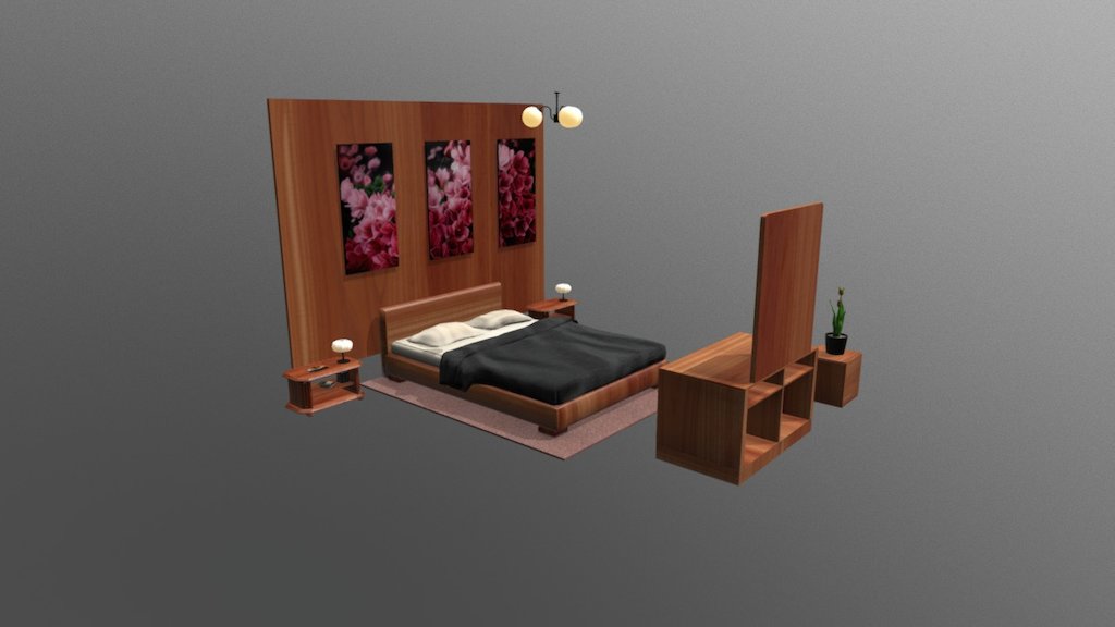 Master Bed Room - 3D model by Cubicat3D [463fdbf] - Sketchfab