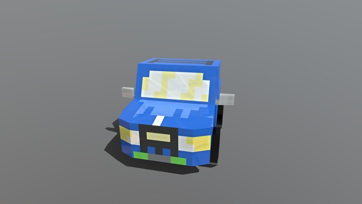 Caminhonete azul do Tutorial 3D Model