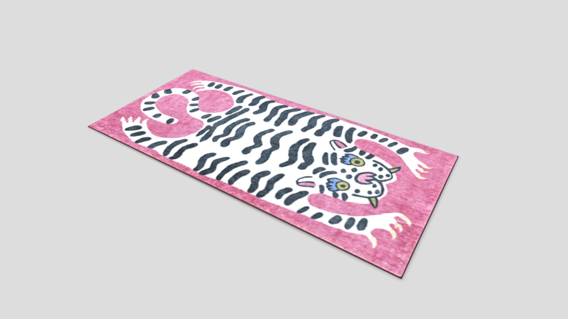Tibetan tiger animal rug carpet — Sketchfab embed 3D viewer