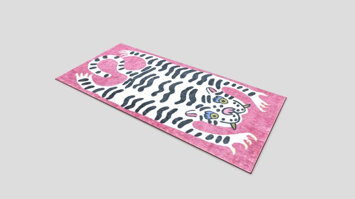 Tibetan tiger animal rug carpet 3D Model