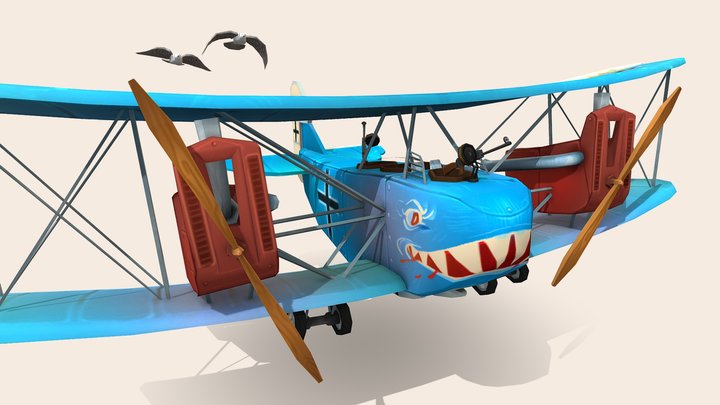 Stylized WWI plane - AEG G.IV 3D Model