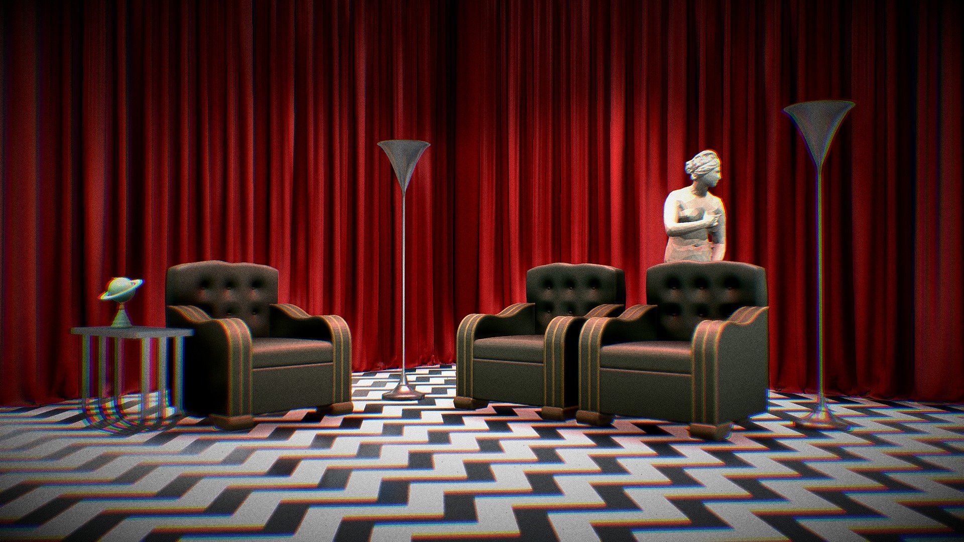 Twin Peaks Red Room 3D model by yugengen [46430c7] Sketchfab