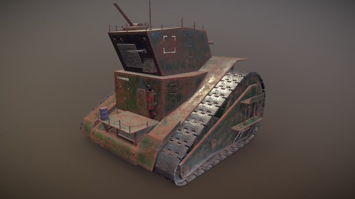 Tank Abandoned 3D Model