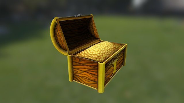 Chest 02  with gold 3D Model