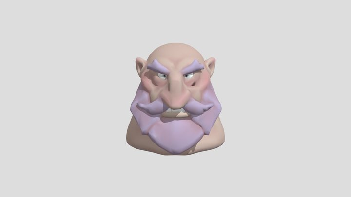 Stylized Old Man Head 3D Model