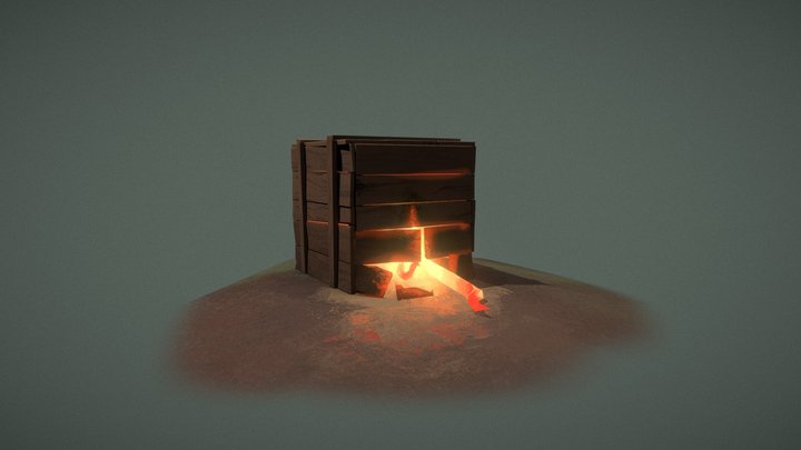 Wooden Box 3D Model