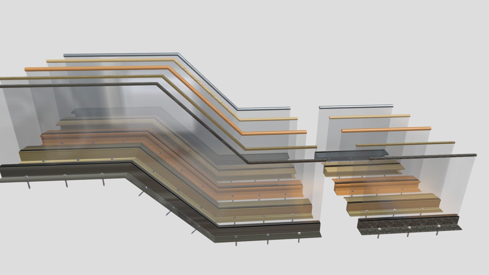 Glass Railing Profiles Designs - 3D model by Austin Glaze (@austinglaze ...