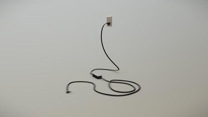 Low poly PC Cable 3D Model