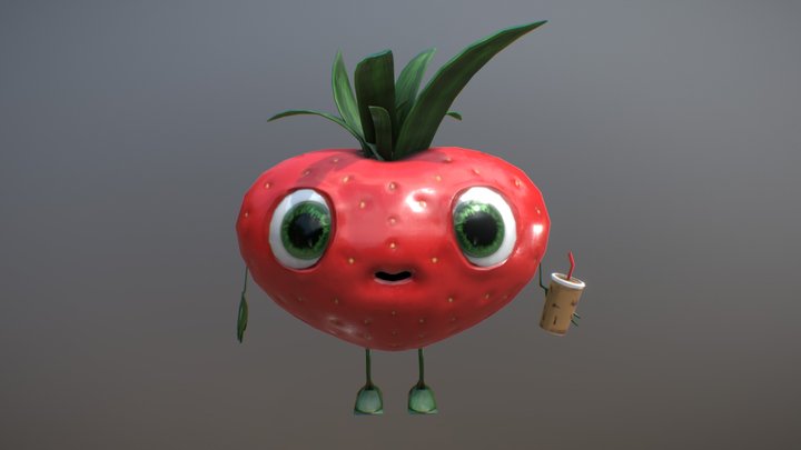 Barry the Strawberry 3D Model
