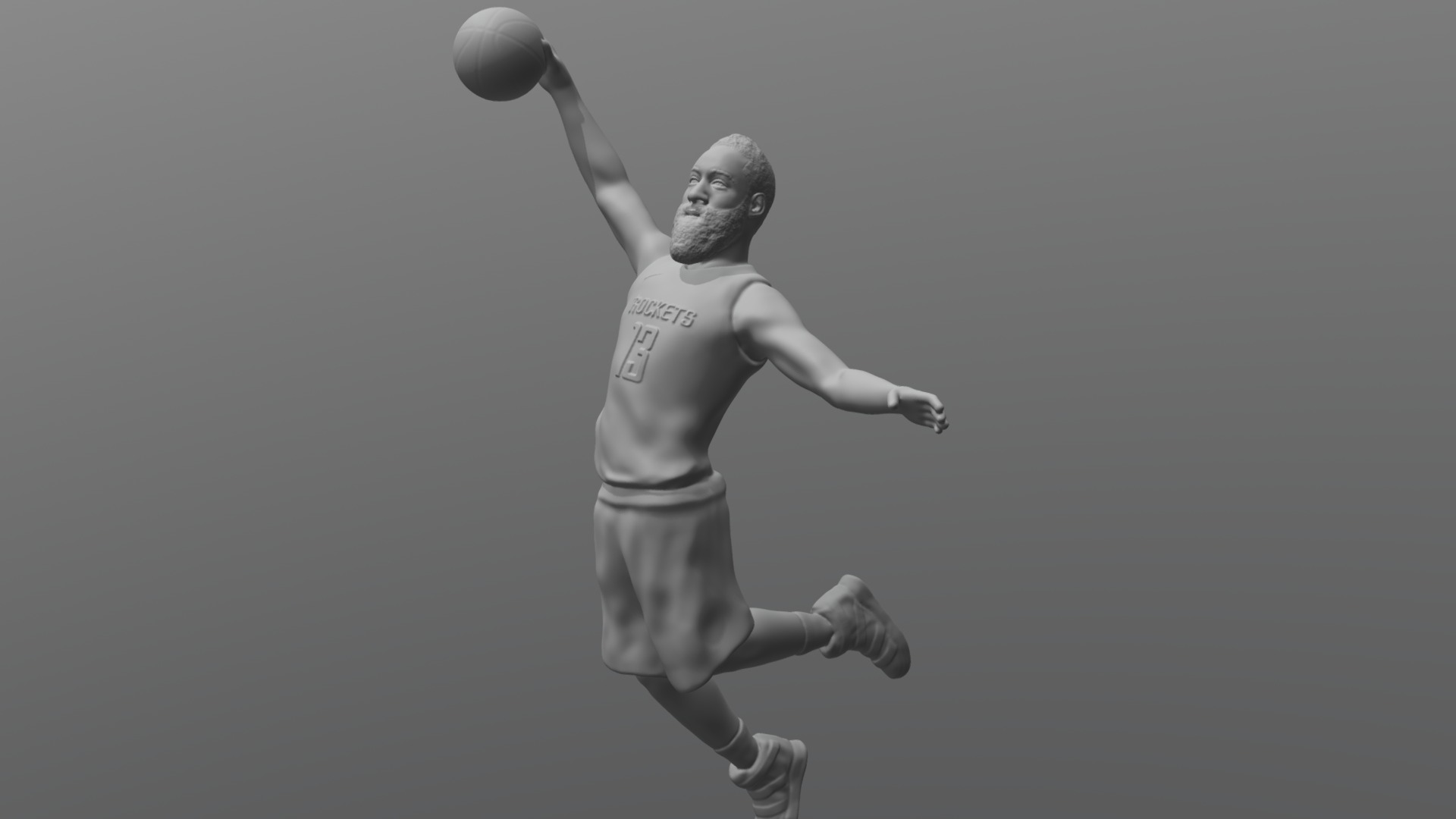 3D model James Harden for 3D printing - This is a 3D model of the James Harden for 3D printing. The 3D model is about a woman in a uniform jumping to catch a ball.