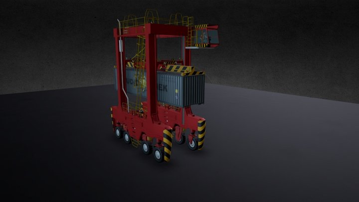 Straddle Carrier Animation 3D Model