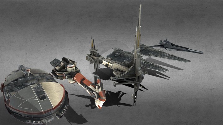 Capital ship pack 3D Model