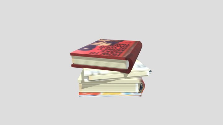 book pile ( no memes) low poly small 3D Model