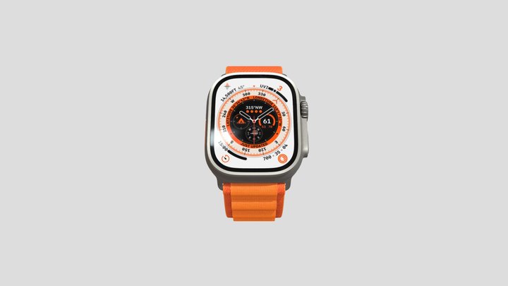 Apple Watch Series 3 42mm GPS + Cellular Space Gray Aluminum Case Black  Sport Band 3D model download